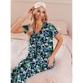 thumbnail image 4 of Ekouaer Women's Pajama Sets Short Sleeve Sleepwear Button Up 2 Piece Pj Loungewear Top and Capri Pants, 4 of 6