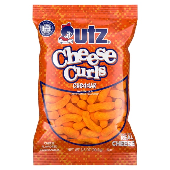 Utz Cheddar Cheese Curls, 3.5 oz - Pack of 14