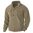 thumbnail image 3 of Stralyhd Corduroy Jackets for Men Turn Down Collar Long Sleeve Vintage Button Front Shacket Loose Casual Fall Work Jacket Khaki 3XL, 3 of 6