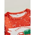 thumbnail image 5 of Bagilaanoe 2Pcs Toddler Baby Girl Christmas Outfits Truck Print Long Sleeve T-Shirt Tops + Flare Trousers 6M 12M 18M 24M 3T 4T Kids Fall Long Pants Set, 5 of 9