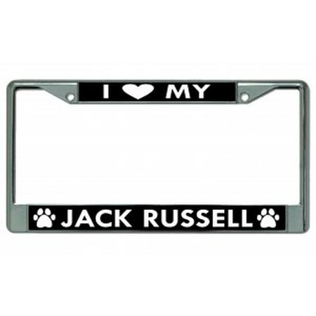 - I Heart My Jack Russell Dog Chrome License Plate Frame