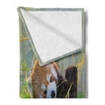 thumbnail image 2 of Africa Soft Flannel Fleece Throw Blanket, Panda on the Field Playing Bamboo Branches Native Himalaya Mountains, Cozy Plush for Indoor and Outdoor Use, 50" x 70", Brown Red, by Ambesonne, 2 of 5