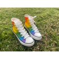 thumbnail image 2 of Rainbow pattern unisex high top canvas shoes, fashion sneakers, 2 of 2
