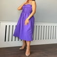 thumbnail image 4 of Women‘s Summer Slip Dress Solid Color Tie Front Ruched Midi Dress, 4 of 9