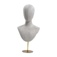 thumbnail image 2 of Cabeza de maniquí independiente, soporte versátil para exhibición de sombreros de moda, cabeza de maniquí Gris claro, 2 of 9