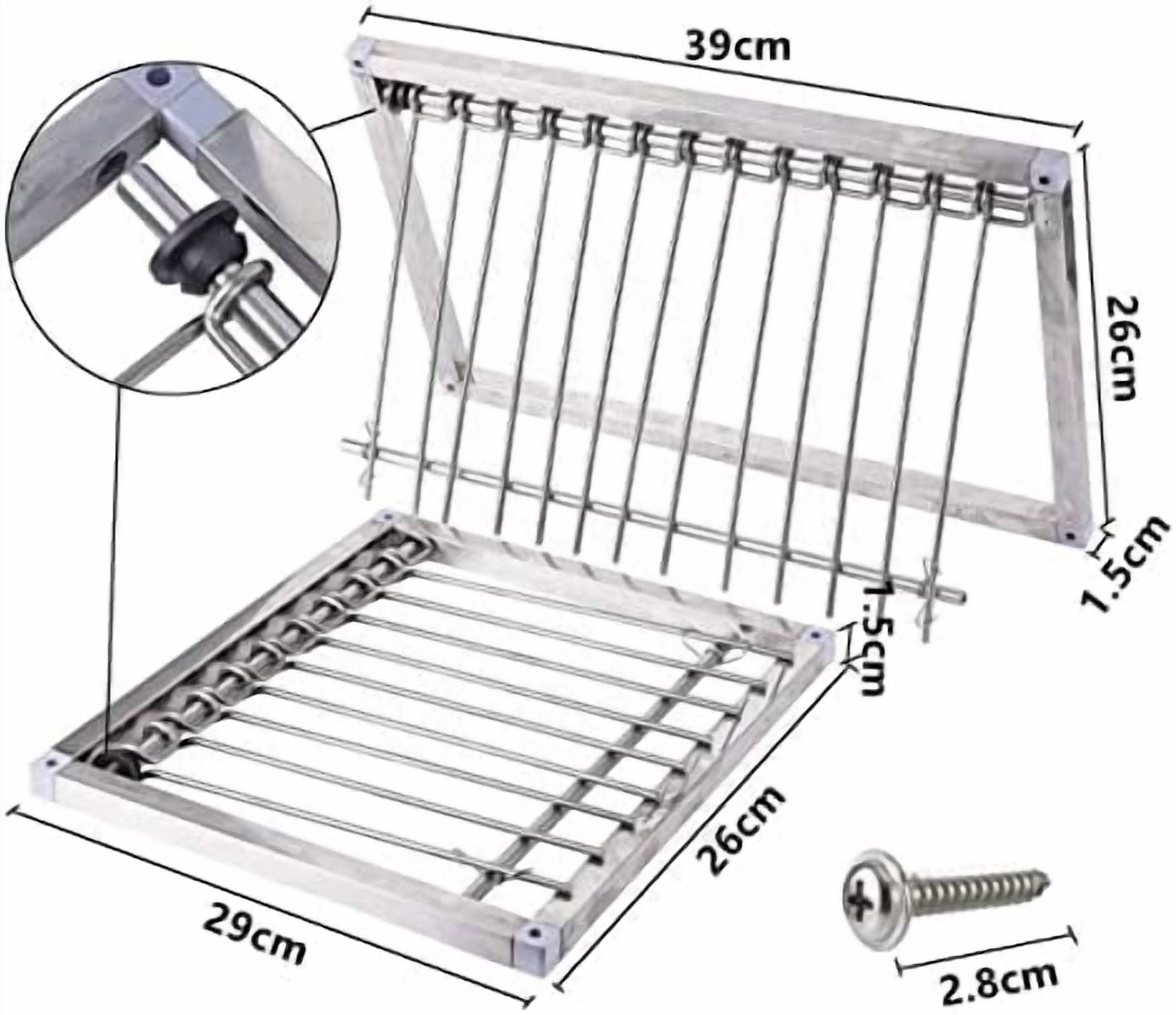1PC Bird Cages Trap Stainless Steel Pigeon Trap Door Wire Bars Frame Entrance U-Trap for Pigeon Birds House Door (29 * 26 cm)