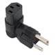 thumbnail image 3 of 4 Uds para convertidor NEMA 5‑15P a IEC320 C13 adaptador de enchufe de alimentación de 3 clavijas de 90 grados para adaptadores de corriente para portátiles enchufe estadounidense 125V, 3 of 8
