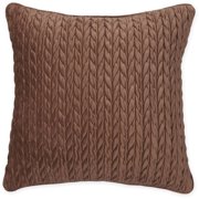 Better Homes & Gardens Cable Plush Decorative Pillow, 18 in x 18 in, Chocolate Chip
