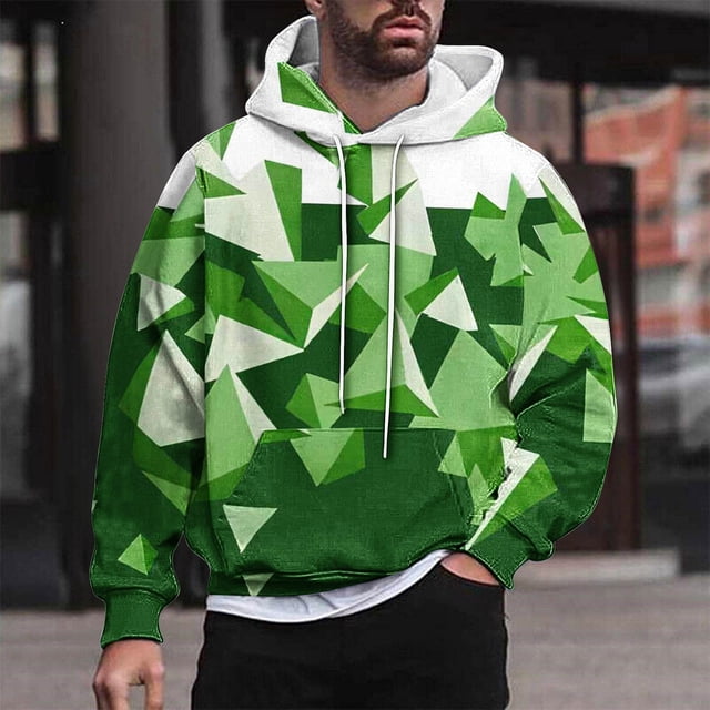 Sudadera con capucha para hombre, estilo casual, con cuello redondo, estampado, manga larga, blusa de poliéster