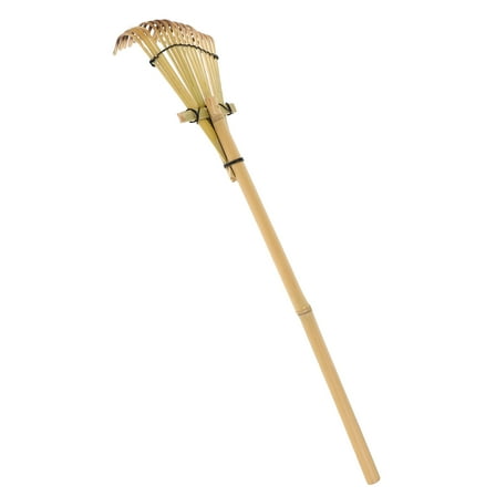 YOSADIER Traditional Japanese Bamboo Rake with Comfortable Grip for Garden Use