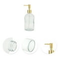 thumbnail image 5 of Unique Bargains 1 Pc Durable Cylinder Glossy Soap Dispenser 13.53oz Clear Gold Tone, 5 of 6
