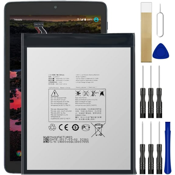 Replacement Battery TLp040J1 TLp040K7 for Alcatel 1T 10" 8082 Tablet Tool