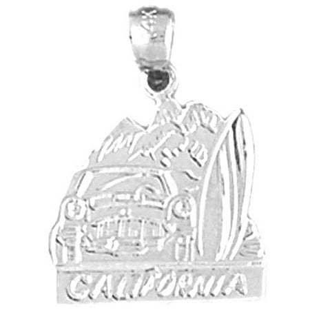 18K White Gold California Pendant - 20 mm