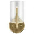 thumbnail image 2 of Kichler Nye 1-Light Brushed Natural Brass Indoor Wall Sconce Light with Clear Glass Shade, 2 of 6
