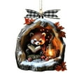 thumbnail image 2 of Christmas Animal Hanging Ornament, Acrylic Reading Book Raccoon Christmas Ornaments 2025, Cute Raccoon in Snowy Tree Stump Ornament, Forest Animals Hanging Decoration Gift for Animal Lovers, 2 of 6