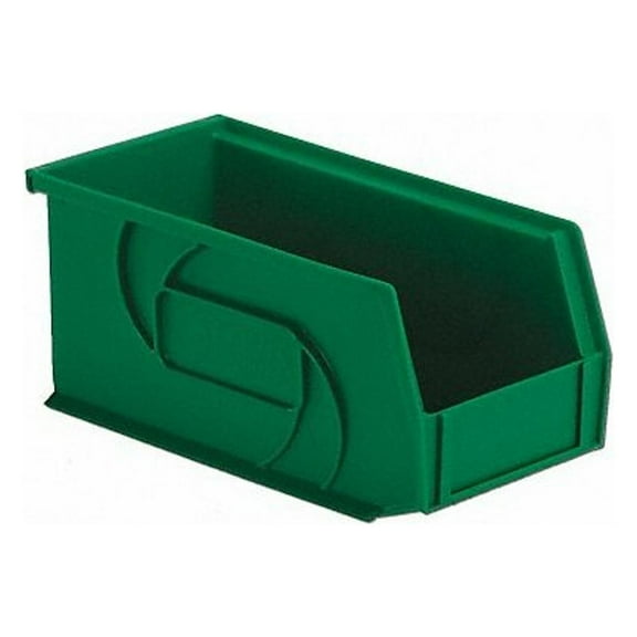 Hang & Stack Storage Bin, Plastic, Green, 5 in H, 5 1/2 in W, 10 7/8 in L
