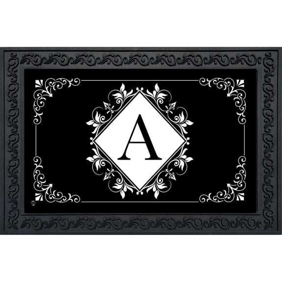 Briarwood Lane Everyday Doormat 30x18 Indoor Outdoor Black and White Monogram A Doormat
