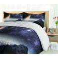 thumbnail image 5 of Ambesonne Galaxy Duvet Cover Set, Science Fiction Nature, Queen, Purple Black Orange, 5 of 6