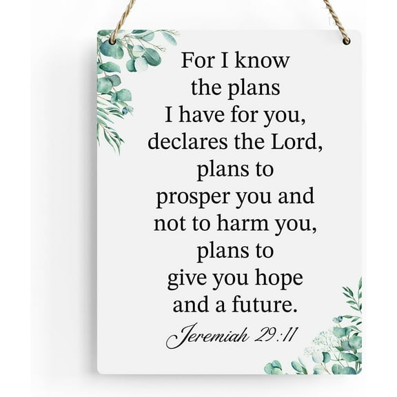 8x10 Inch For I Know The Plans I Have For You Jeremiah 2911 Inspirational Decor Christian Gifts Bible Verse Wall Art Scripture Wooden Hanging Sign For Modern Home Office Wall Art Decoration