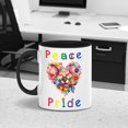 thumbnail image 2 of Peace Love Pride Sphynx with Rainbow Sunglasses LGBT LGBTQ+ 11oz Accent Two-tone Mug Cat Lover Kitten Owner Gifts Idea Coffee Tea Cup - 01004, 2 of 5