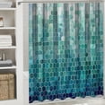 thumbnail image 6 of Orinice Ombre Blue Shower Curtain, Modern Geometric Shower Curtain for Bathroom, with 12 Hooks Polyester Fabric Waterproof Shower Curtain Set Machine Washable Decorative Shower Curtain 60x72, 6 of 7
