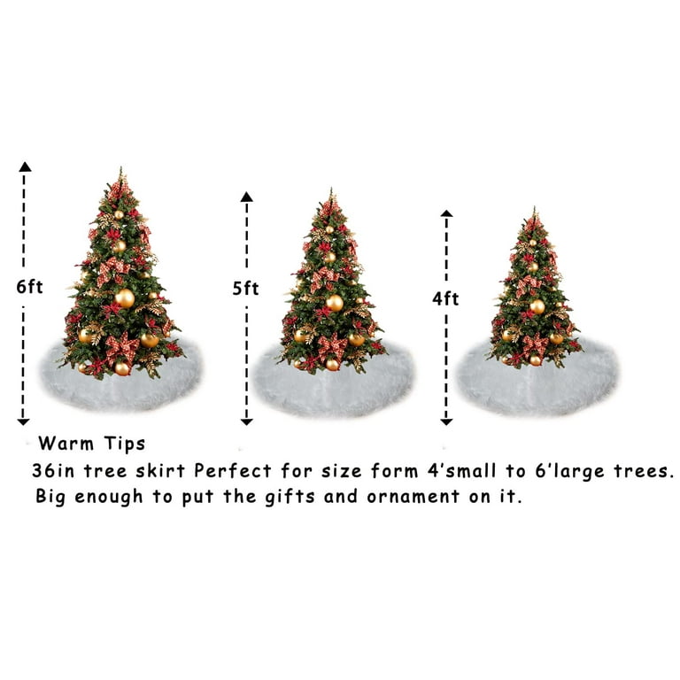OldPAPA 36-Inch Plush Faux Fur Christmas Tree Skirt XMAS Cover 