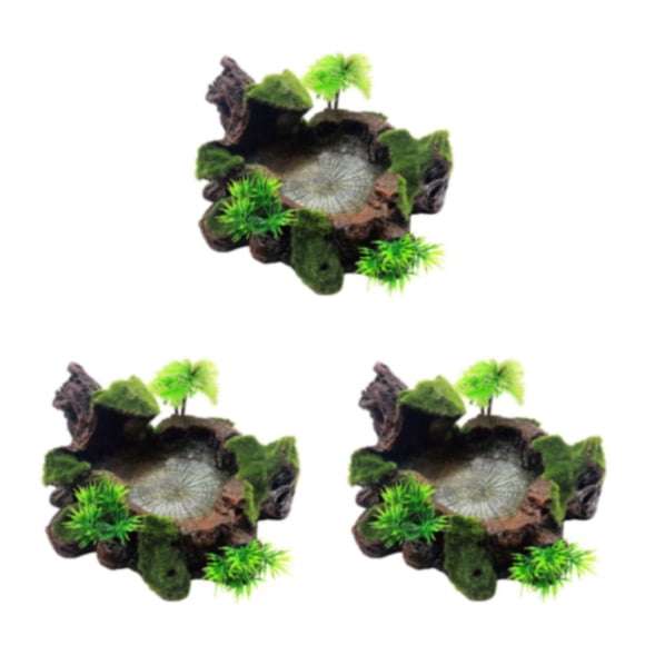 VONKY Facile à Nettoyer Bol en Résine de Reptile Plat Multifonctionnel pour la Nourriture et l'Eau Reptile Plat d'Eau Alimentaire Reptile Bol d'Eau 3Set