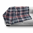 thumbnail image 3 of Checkered Soft Flannel Fleece Throw Blanket, Retro Plaid Pattern Geometrical Pixelated Seem Mosaic Design, Cozy Plush for Indoor and Outdoor Use, 50" x 70", Dark Coral Pale Blue, by Ambesonne, 3 of 6