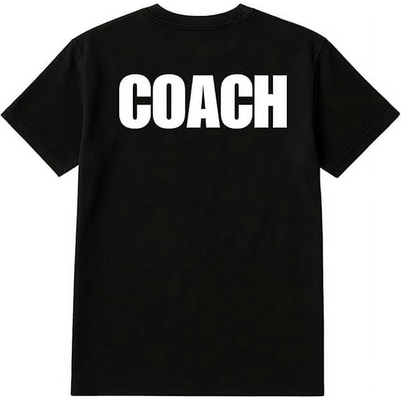 BILLIONHATS 6-Pack Black Coach T-Shirt Size 2XL – Cotton Blend Printed in USA for Sports & Team Leaders