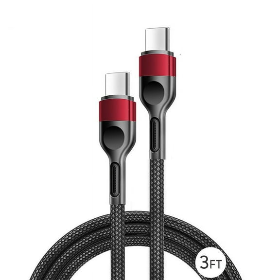 3ft USB C to USB-C Cable, Freedomtech USB Type C Charger Cord Fast Charging USB C Cable for Samsung Galaxy S22/S22 , S21/S21  Ultra 5G, S20/S20  Ultra 5G, Note 20/10, Pixel, Switch & More (Red)