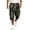 Army Green, variant on Camo Print Cargo Capri Shorts Matte Neutral Camo Stretch Elastic Waist Multi Pocket Camping Fishing 3/4 Trousers Black M