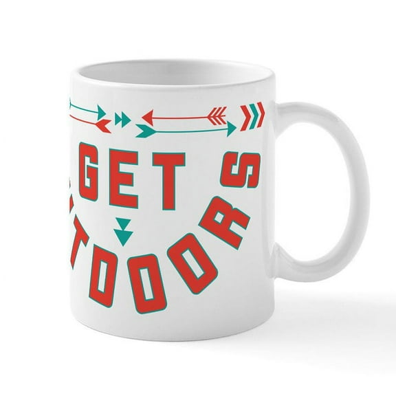 CafePress - Get Outdoors - 11 oz Ceramic Mug - Novelty Coffee Tea Cup