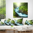 thumbnail image 4 of Designart Wonderful Creek in Green Forest - Landscape Printed Throw Pillow - 18x18, 4 of 5