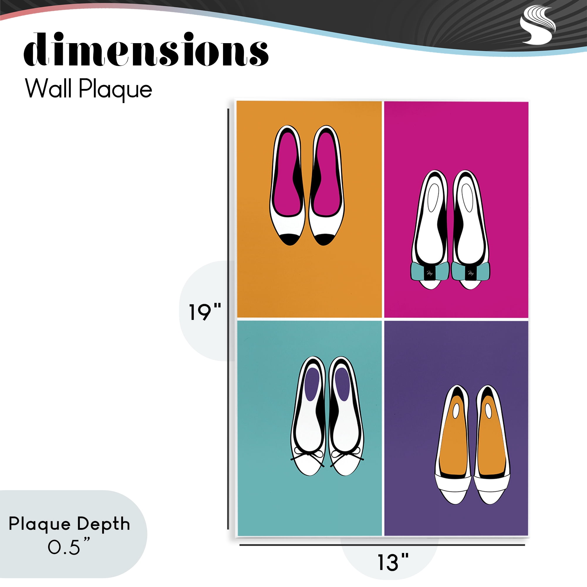 Stupell Industries Bold Pop Trendy Flats Wall Plaque Art, design by Martina Pavlova