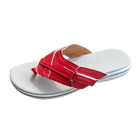 

MIARHB womens slippers dearfoams Women Casual Fashion Solid Color Flip Flops Flat Comfortable Flip-Flop Sandals