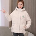 thumbnail image 5 of IROINNID Women's Hooded Winter Jacket Coat Solid Color Long Sleeve Warm Comfortable Loose Tops Long Coat , White, 5 of 7