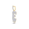 thumbnail image 2 of 10kt Yellow Gold Mens Round Diamond Drip E Letter Charm Pendant 2 Cttw, 2 of 2