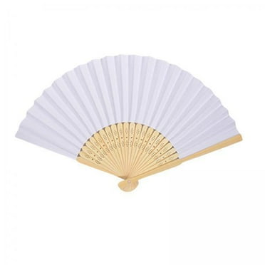 BLESIYA 2xBamboo Hand Held Fan Blank Handmade for Home Party Favors Preschool Supplies 7 Inch