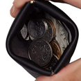 thumbnail image 6 of SILVERFEVER Leather Coin Purse Change Holder Squeeze Spring Closure Pouch w Key Ring, 3.5" by 3.5" - Great Gift for Men Women, 6 of 6