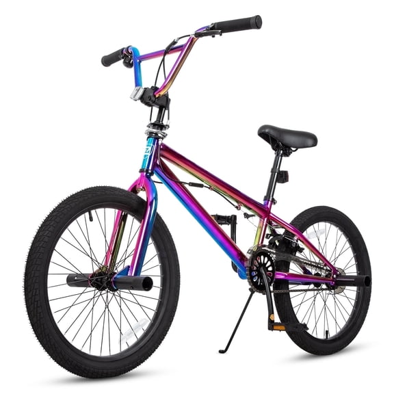 Hykolity 20 Inch BMX Bike for Kids Boys Girls Freestyle Bicycle with 360° Rotating Handlebar 4 BMX Pegs Rear U-Brake Adjustable Seat Cycling, Colorful