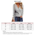 thumbnail image 6 of Woman V Neck Tunic Tops Long Sleeve Button Front Casual Slim Fit Ribbed Blouse for Work Party Outdoor, 6 of 6