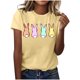 thumbnail image 1 of Mujeres Manga Corta de Verano Tops Pascua Impresa Cuello Redondo, Blusa de Moda Casual para la Primavera, 1 of 4