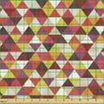 thumbnail image 2 of Geometric Upholstery Fabric by the Yard, Grunge Style Colorful Triangles Composition Awakening Tone Modern Touches, Decorative Fabric for DIY and Home Accents, Multicolor by Ambesonne, 2 of 5