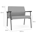 thumbnail image 4 of Pemberly Row Chaise de Réception en Métal/polyuréthane Bariatrique Charbon/noir, 4 of 5