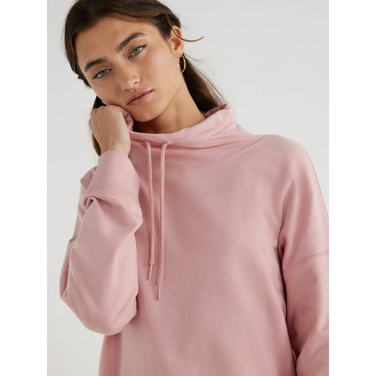 Time and Tru Women's Cowl Neck Tunic Sweatshirt, Sizes XS-XXXL 