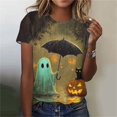 thumbnail image 2 of QQZ Loose Fit Short Sleeve Halloween T Shirts For Women, Witch Ghost Pumpkin Bat Haunted House Graphic Womens Halloween Shirts For Pumpkin Patch Trick Or Treat Halloween Casual Outings, 2 of 6