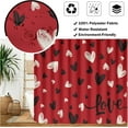 thumbnail image 2 of 72x72 Inch Valentine''s Day Shower Curtain Red Black Hearts Love Bath Curtain Sets Waterproof Valentines Fabric Shower Curtains for Bedroom Livingroom Bathroom Decor with Hooks, 2 of 6
