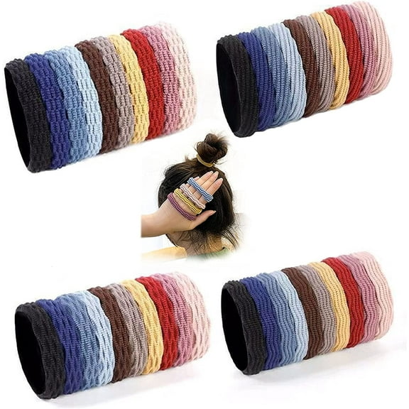 Casewin 30 Pcs Hair Ties, Non-Slip and Seamless Hair Bands for Thick Heavy and Curly Hair, Lightweight Highly Elastic and Stretchable