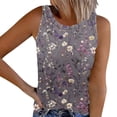 thumbnail image 2 of Delliss Women's New Summer Round Neck Sleeveless Casual Print T-shirt, 2 of 5