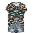 thumbnail image 2 of Tops de Ajuste Suelto para las Mujeres Nueva Manga Corta Cuello Redondo Suéter Caballo Casual Impreso Camiseta, Ligero Top de Verano, 2 of 5